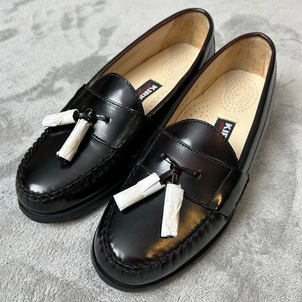 Kirkland Signature American Vintage All Leather Shoes Burgundy Loafers Men's 8 D